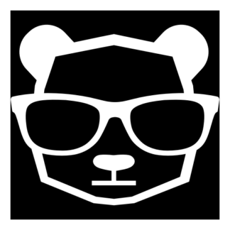 Intellectual Panda Wearing Glasses Decal (White)